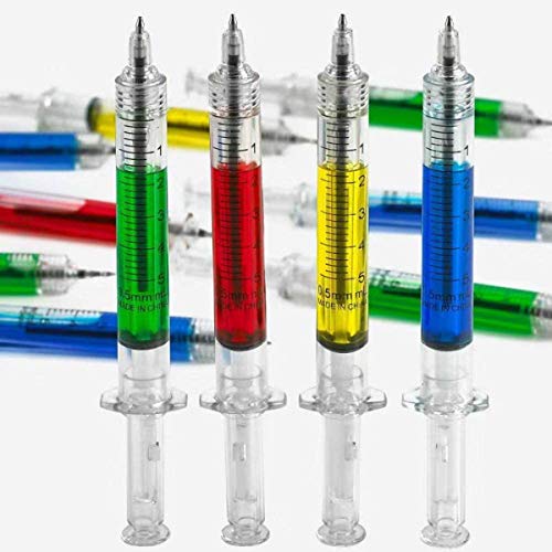 Sunangel Multicolor Macaron Syringe Pens Writes In Black Ink, Nurse Pens, Imaginary Doctor Play, Office Supplies (12Color, 24Pcs) #TOP6
