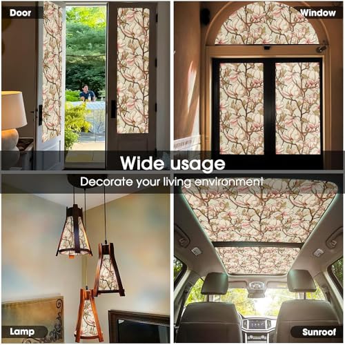 Película decorativa de ventana Boho beige Magnolia 40x300 cm miniatura 5