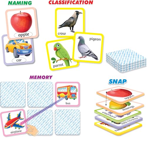 Image of Creative's Let's Learn New Words & Classification | Learning Cards Game for Kids | Name, Classification, Memory, Snap Cards Game | Educational Game for Kids | Ages 3 & Up
