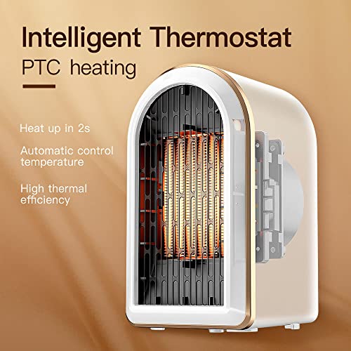 Wokyt Intelligent Electric Space Heater Fireplace, 1200W Portable Low Noise Heater, Fast And Quiet Heating For Indoor Use,Living Room,Bathroom,Bedroom And Office,White #TOP2