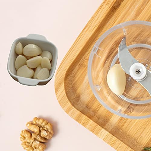 Electric Mini Garlic Chopper, Portable Cordless Mini Food Processor, USB Charging Mini Food Chopper with Brush,for Nuts Chili Onion Minced Meat and Spices(250ml+100ml) 8 51m9VUGw3cS. AC