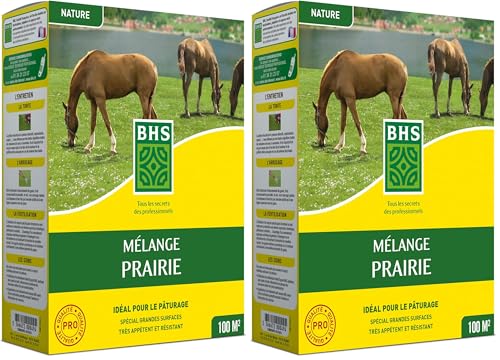 BHS GPR1 | 1kg | 100 m² | Gazon Melange Prairie | Destiné aux zones extensives qui ne nécessitent pas d’entretien | Pour le pâturage des animaux |...
