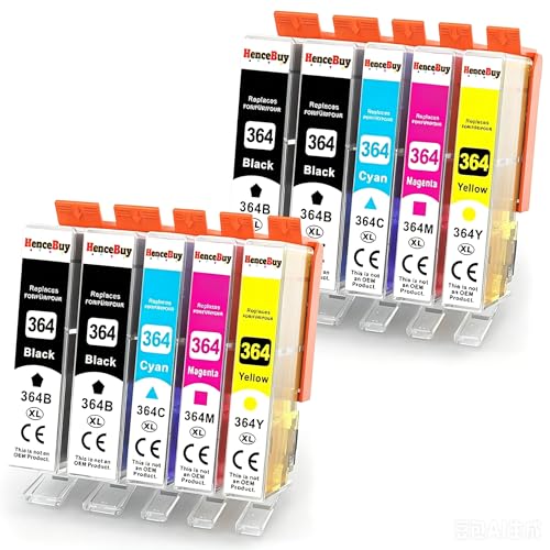 HenceBuy Cartuchos de tinta 364 compatibles con HP 364XL para HP Photosmart 5510 5520 5524 6510 6520 6515 7510 7520 Deskjet 3070A 3520 Officejet 4610 4620 4622 (4622) BK/2C/22 M/2 años)