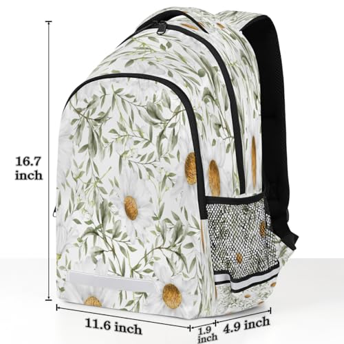 Beautiful Daisy Backpack with Chest Strap Reflective Lightweight Travel Hiking Backpack for Men Women Waterproof Daypack Back Pack for Commute Camping3