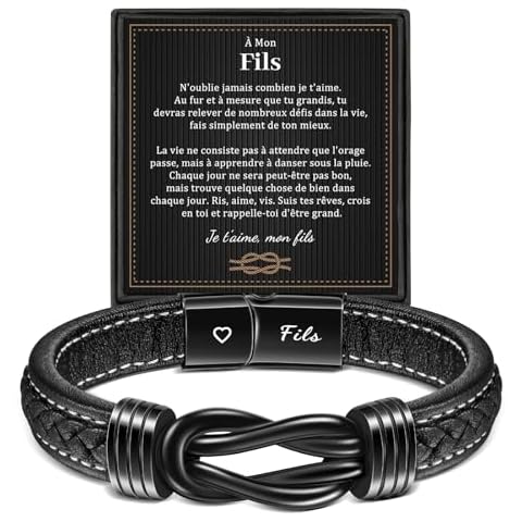 Bracelet en cuir YELUWA pour fils Cover