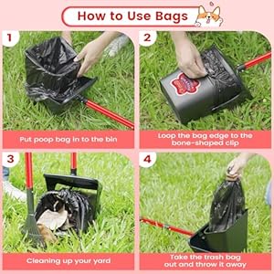 Pooper scooper waste poop bag for ormalla swivel bin  rake set 4 roll120pcs   cucciolini doodles