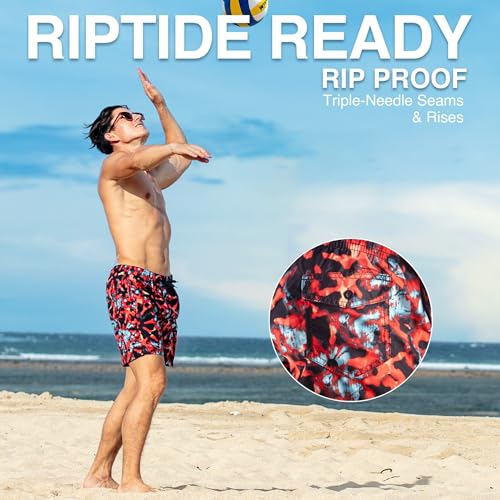 Image of Kanu Surf Men's Big Viper Extended Size Stripe Swim Trunk