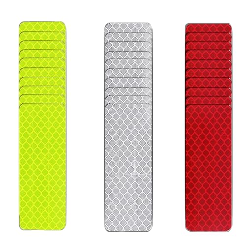 30 PCS Reflektoren Fahrradk, Reflektoren Aufkleber, Reflektierende Aufkleber, Reflektor Aufkleber, für Fahrräder, Kleidung, Helme, Motorrad