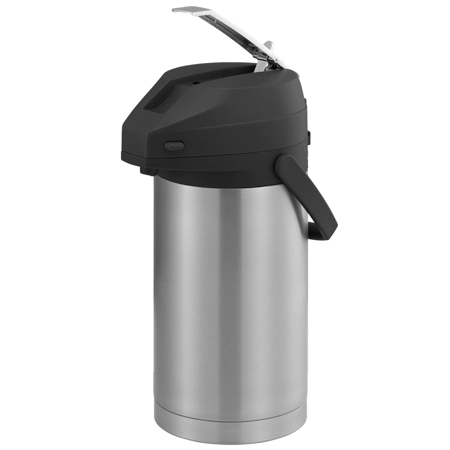 Service Ideas CTAL37BL Airpot Coffee Dispenser with Lever, Insulated Stainless Steel, Large Hot Beverage Dispenser, NSF, 3.7 Liter (125 Ounces), Black Lid