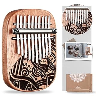 MOOZICA 10 touches mini kalimba, piano à pouce en bois massif 10 touches mini instrument de musique (K10S4) - Les Beatles, Paul McCartney, John Lennon, RIngo Starr, George Harrison
