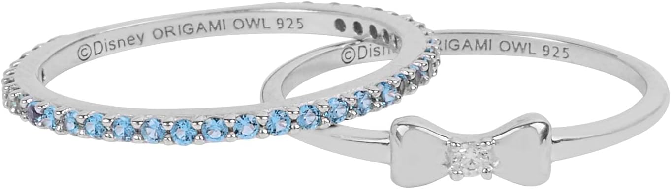 Origami Owl Disney Silver Kind CZ Stacking Rings (Set of 2)