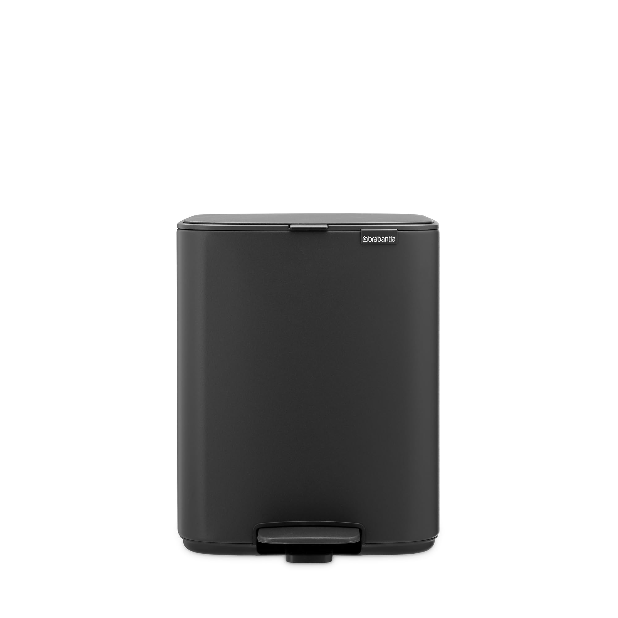 Brabantia Bo Pedal Bin 12L (Mineral Infinite Grey), Soft Closing Waste Bin with Light Pedal Operation, Easy to Clean Removable Plastic Inner Bucket with Free PerfectFit Rubbish Bags Included