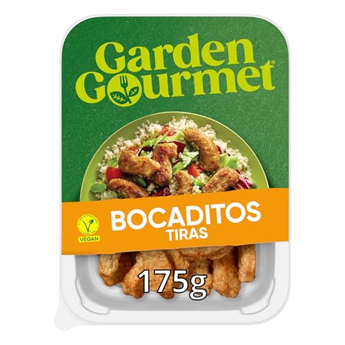 GARDEN GOURMET Bocaditos Vegetarianos Refrigerados - Tiras vegetales de proteina de soja y trigo, óptimo para pastas o ensaladas - 175g (2 porciones)