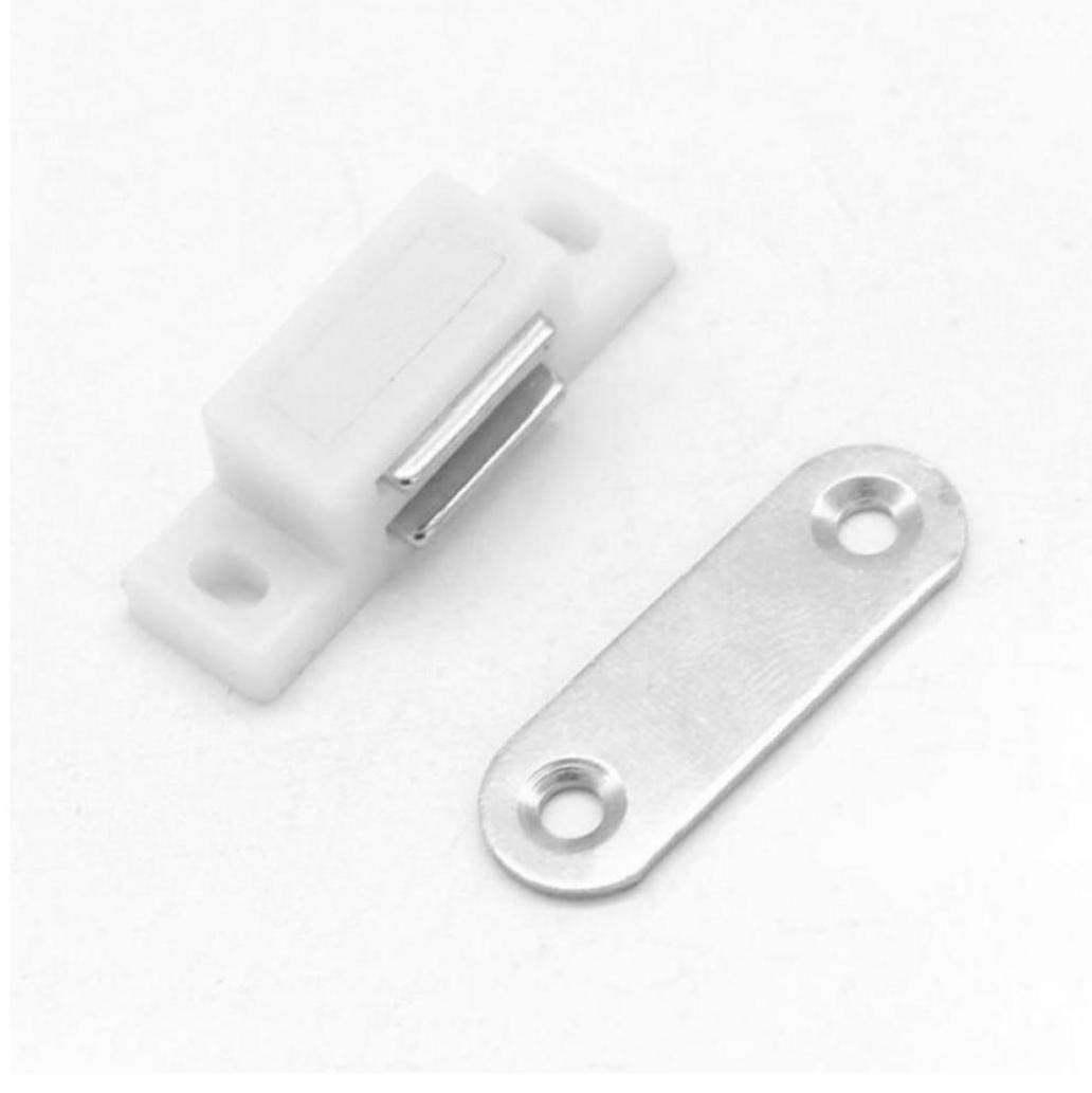 Casecover White Magnetic Catches 2 Pack Strong Wardrobe Magnets Heavy Duty Magnetic Door Catch Cupboard Latches Stainless Steel Door Magnets