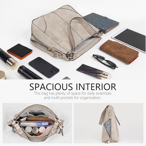 Image of TANTOMI Hobo Crossbody Bags for Women Vegan Leather Purses and Handbags Bucket Bags Ladies Shoulder Purses for Everyday