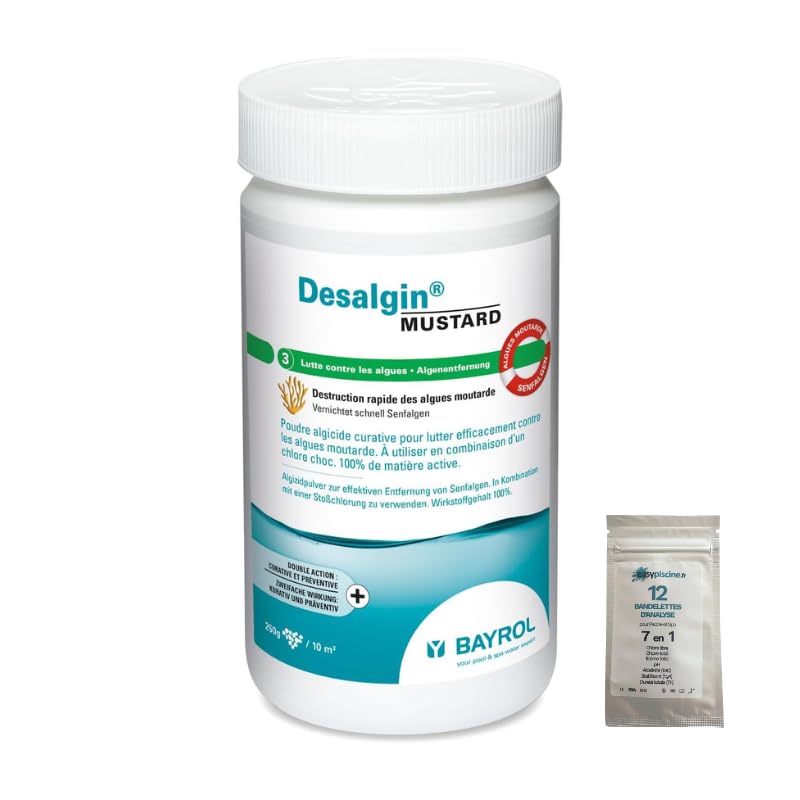 Algicide Bayrol Desalgin Mustard - 1,5 kg + 12 Tests OFFERTS 7 en 1