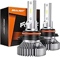 SEALIGHT 9006 HB4 LED Fog Lights Bulb, 6000K Xenon White, 400% Brightness Fog Lights LED Blubs, Super Bright 9006 LED Fog Lamp Bulb for Cars, Non-polarity 360-degree Illumination, Pack of 2