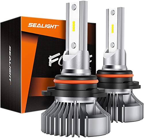 SEALIGHT 9006 HB4 LED Fog Lights Bulb, 6000K Xenon White, 400% Brightness Fog Lights LED Blubs, Super Bright 9006 LED Fog Lamp Bulb for Cars, Non-polarity 360-degree Illumination, Pack of 2