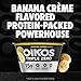 Oikos Triple Zero Banana Creme Nonfat Greek Yogurt, 0% Fat, 0g Added Sugar and 0 Artificial Sweeteners, Just Delicious High Protein Yogurt, 5.3 OZ Cup