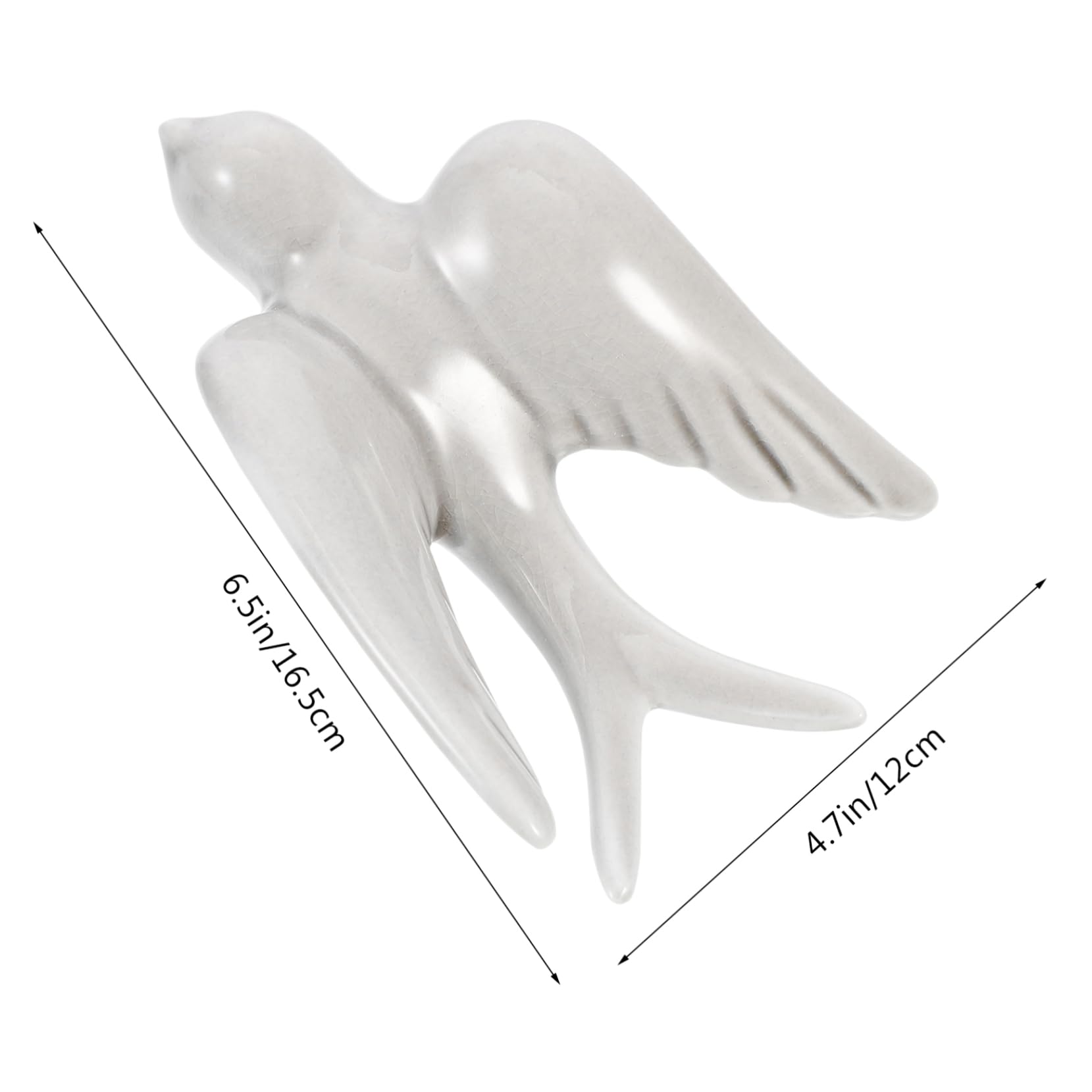 Decorazione Uccellini in Ceramica da Parete Stile Nordico | Rondini Sospese, Effetto Craquelé ad Alta Temperatura, per Salotto e Zona Pranzo