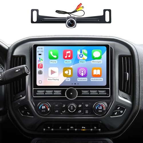 for Chevy Silverado Car Radio/GMC Sierra Stereo 2014-2018 |Wireless CarPlay Android Auto| Single Knob Keybutton Touch Screen| Android 13.0| AM/FM |Steering Wheel Control