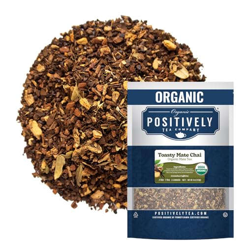 Positively Tea, Organic Toasty Mate Chai Tea, Loose Leaf, 4 Ounce