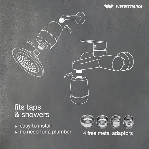 Image of WaterScience CLEO Hard Water Softener for Tap and Shower | Shower Filter for Bathroom | Hard Water Filter for Tap | for Municipal /Chlorine Water - CLEO-SFU-717