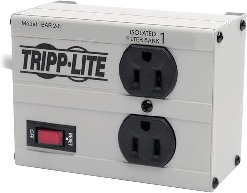 Tripp lite Isobar Barra protectora con salida de 8 contactos contra sobretensiones, con cable de 25 pies, enchufe de ángulo recto para diagnóstico