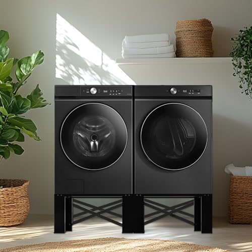 SKM 2 in 1 Washer Dryer Pedestals 29\" - Laundry Pedestal for Washer and Dryer Stand, Steel Washing Machine Stand Raiser, Compatible with Most 4.8-5.3 cu. ft. Capacity Washer Black - Thumbnail 6