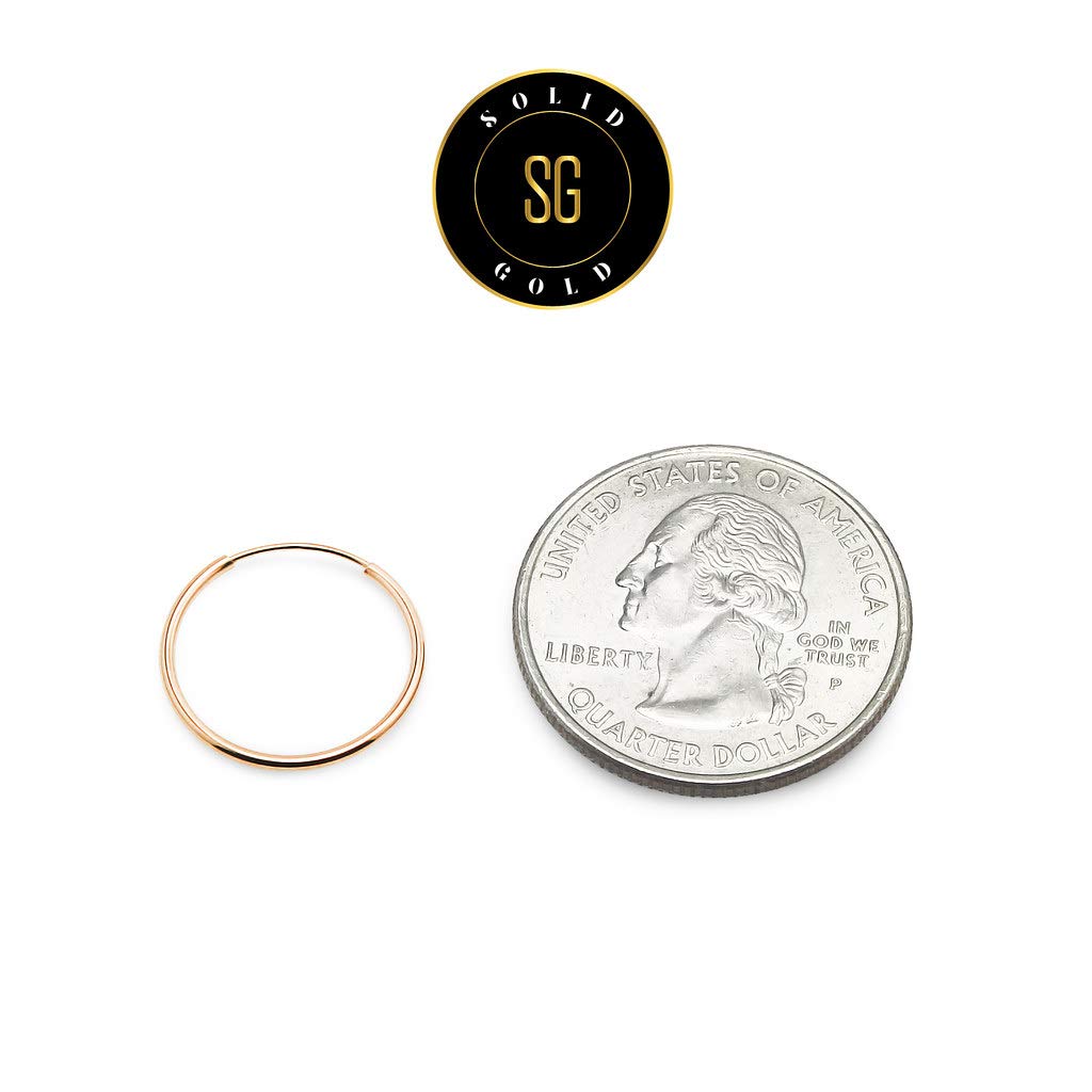 14K Gold Infinity Hoop Earrings - Endless Sleeper Hoops 10-20mm In Yellow, Rose & White Gold, Lightweight & Secure