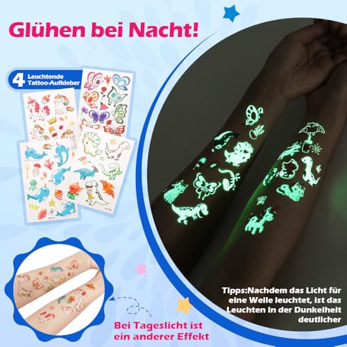 Bledras Glitzer Tattoo Set Kinder, 42 Farben Temporary Glitter Tattoos – Ansicht 5