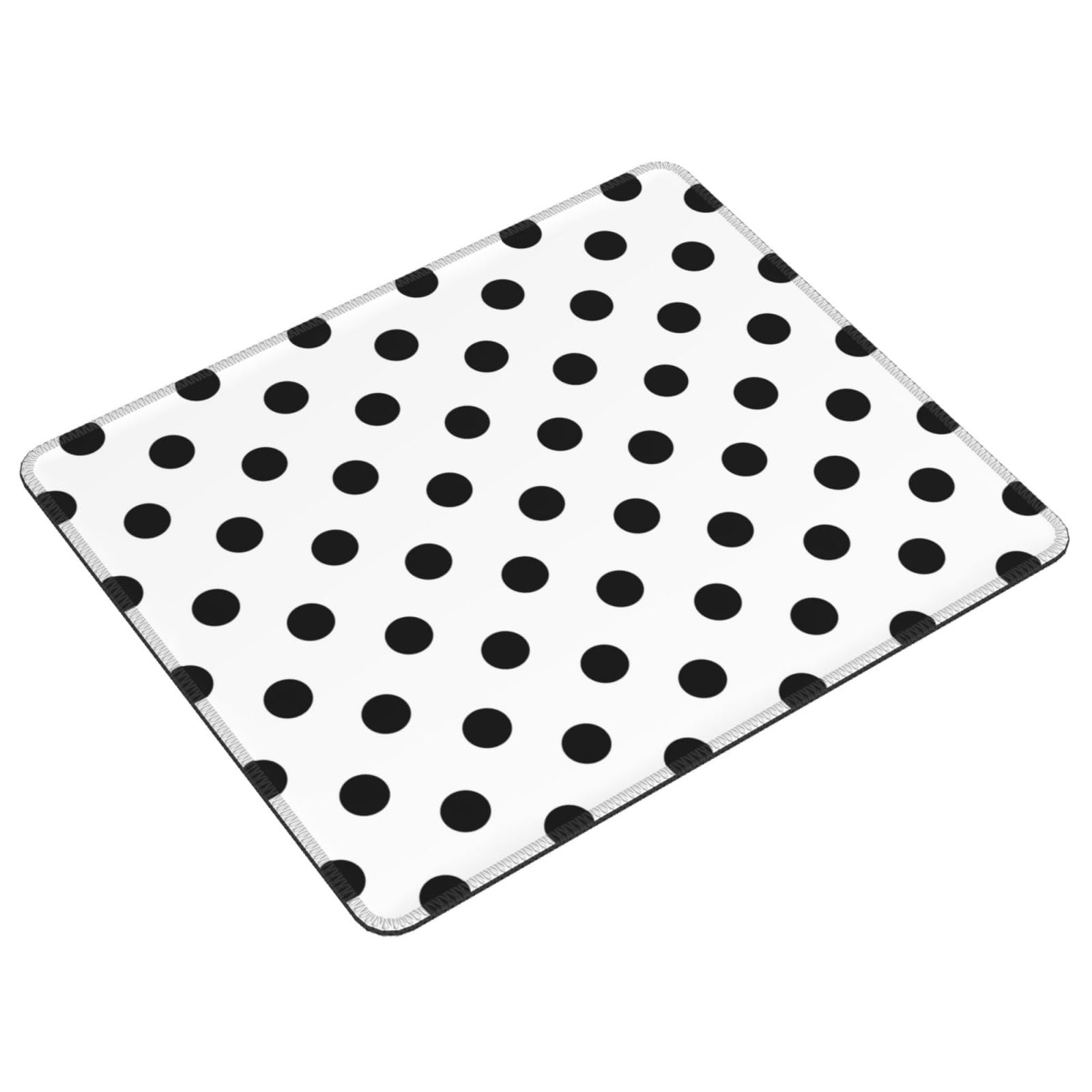 Tappetino per mouse a pois neri e bianchi, stampa a pois, regalo per lei, accessori da scrivania, decorazione per ufficio, decorazione da scrivania, tappetini per mouse, 24,1 x 20,1 cm