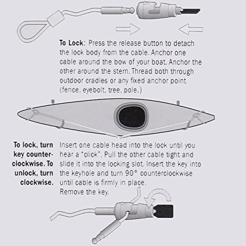 Seattle Sports Cradle Cable Lock for Kayaks, Canoes, Paddle Boards, Surfboards