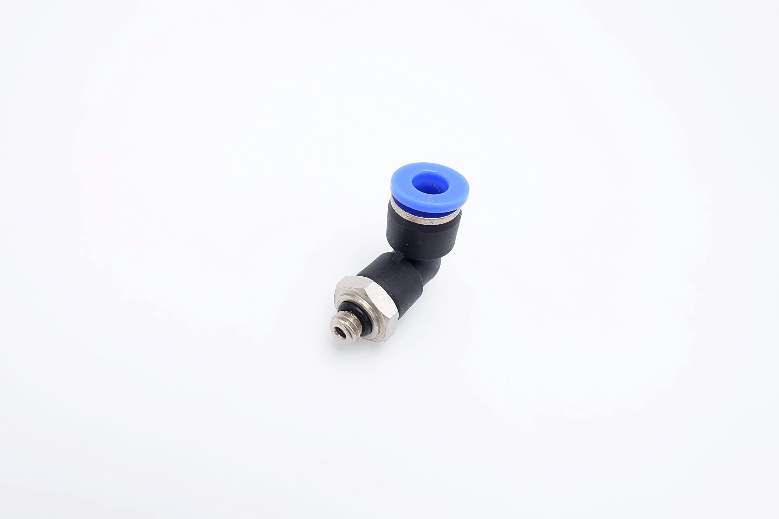 Empuje para conectar el tubo de 6 mm OD x M6 macho, neumático aire agua 90 grados conector de codo giratorio (paquete de 5)