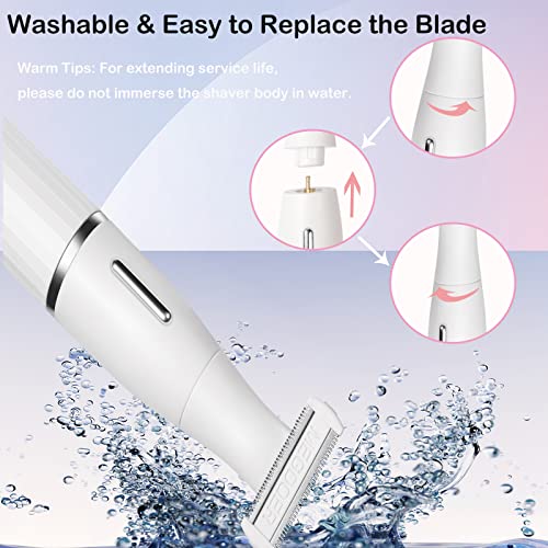 Kiyy Rasierer Damen Elektrisch, 3 in 1 Bikini-Trimmer Lady, Elektrischer für Frauen Nass und Trocken, Intimrasierer Bein Achseln Bikinizone,mit Augenbrauen Nasenhaartrimmer Kopf - Image 6