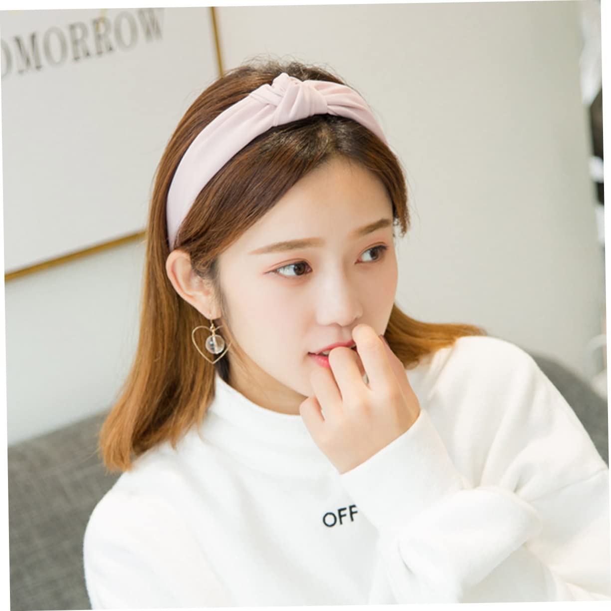 Horquilla 5 piezas Diadema for mujer Satén Cabello Scrunchies Cintas for la cabeza de satén for mujer Mujer Rayas anchas Nudo Turbante Diademas Mujer Nudo Diadema Bufanda Sombrero Diadema ancha Mujer