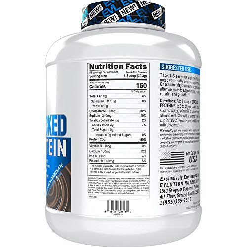 image for Evlution Nutrition Stacked Protein Protein Powder with 25 Grams of Pro