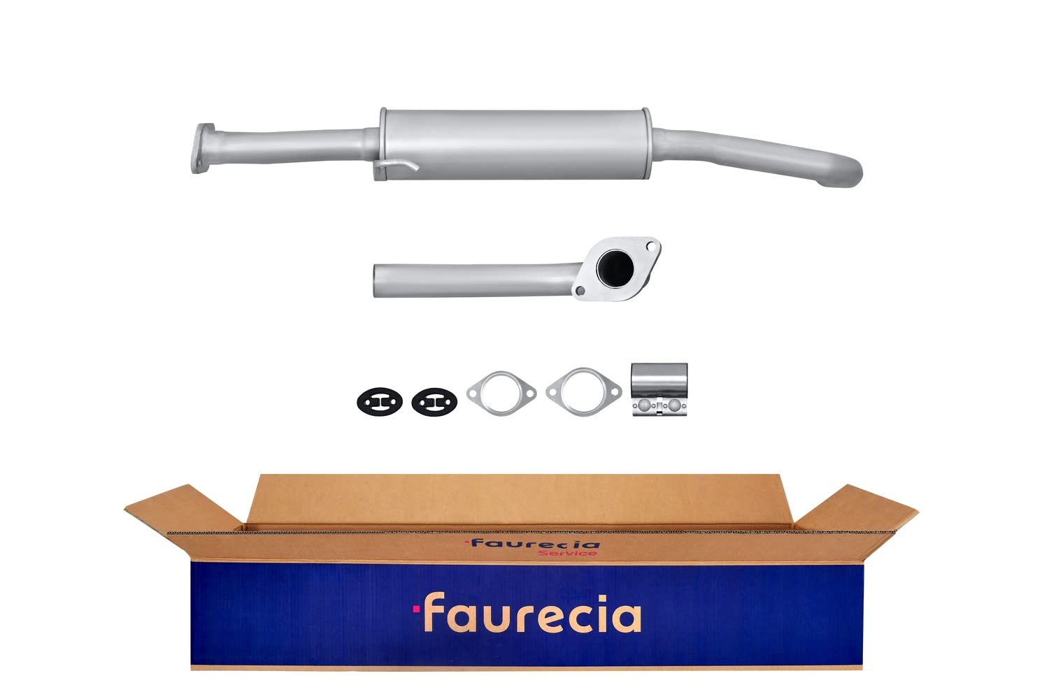 HELLA 8LB 366 020-091 Tłumik przedni - Easy2Fit® Kit - z przodu - dwuczęściowy - Komplet z elementami do montażu - dla m. in. ROVER 200 II