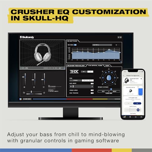 undefined Skullcandy Crusher PLYR 720 Wireless Gaming Headset, Ultimate Immersion and Comfort, THX Spatial Audio and Multi-Sensory Bass, Removable Mic, PC, PlayStation, Nintendo, Multi-Platform - Digi-Black の商品画像 4