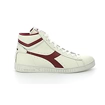 Diadora Game L High Waxed, Sneaker Unisex – Adulto, Bianco Rosso 1, 36 EU Stretta