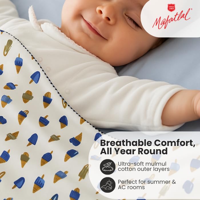 Image of Mafatlal Coo Coo Kids Single Dohar | 90x60 Inch | Mulmul Cotton (Muslin) | Cartoon Print for Boys & Girls | Lightweight & Breathable Summer AC Blanket | Ultra-Soft & Skin-Friendly | Pack of 1