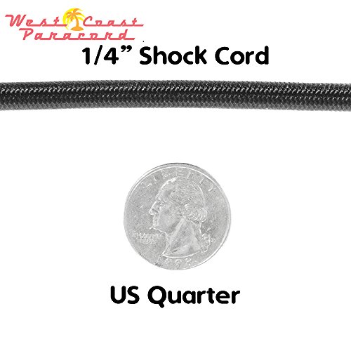 West Coast Paracord Marine Grade Shock Cord 1/4-inch - Lengths up to 1000 feet - Made in USA (10 Feet, Black) - Image 2