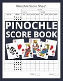 Pinochle Score Book: Large-Print Two-Team Game Scoresheet with Bids, Meld, Tricks & Running Totals