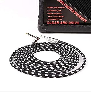 VOARGE 3 m kabel do gitary 6,3 mm, ochrona przed hałasem, z wtyczką kątową i 1 standardowym gniazdem jack do gitary elektrycznej, gitary basowej, elektrycznej mandoliny, Pro Audio