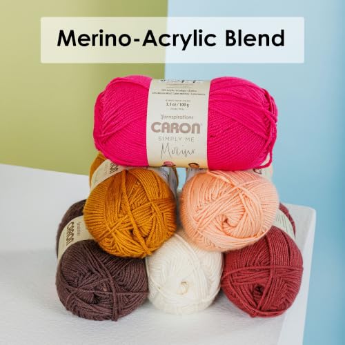 Image of Caron Simply Me Merino Soft Yarn for Crocheting, Deep Water Heather, 3-Pack | #3 Light DK Yarn, 50% Merino Wool & 50% Acrylic, Soft Yarn for Crocheting, Knitting & DIY Crafts, 215yd, 100g /3.5oz per skein
