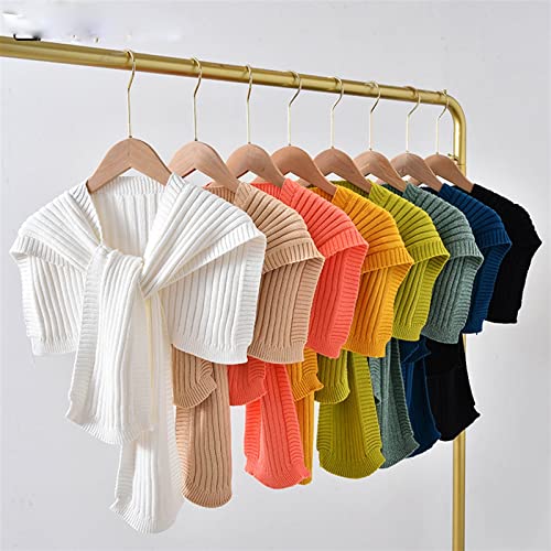 Scarf Autumn and Winter Knotted Netflix Knitting Shawl Women's Outside with Skirt Short Cape Fake Collar (Color : Ivory White, Size : Medium)2