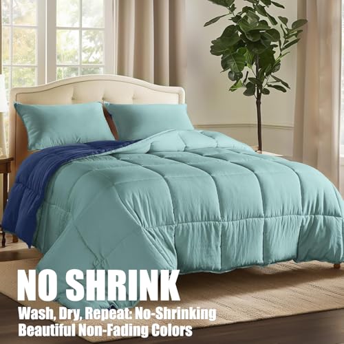 image for KASENTEX Reversible No-Shrink King Size Comforter Set with 2 Shams - D