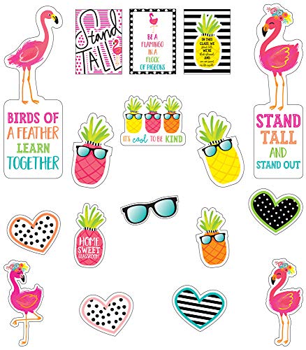 Schoolgirl Style - Simply Stylish Tropical | Motivational Mini Bulletin Board Set, 22 Pieces