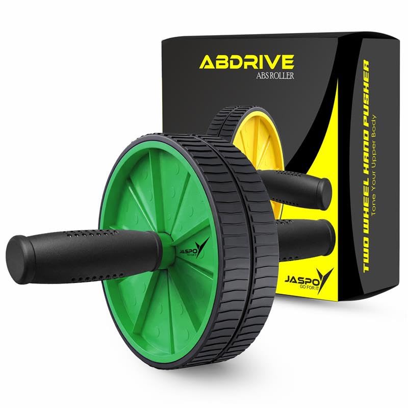 Image of Jaspo AB Drive Abs Roller Wheel with Stainless Steel Rod for Men & Women - Core Strength Training Abdominal Workout Equipment for Home Gym