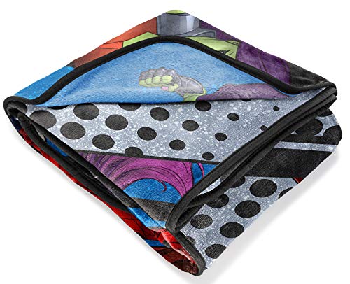 Jay Franco Marvel Avengers Slash Raschel Blanket - Measures 60 X 80 Inches, Kids Bedding Featuring Black Panther, Spiderman, Iron Man, & Gamora - Fade Resistant Super Soft #TOP4